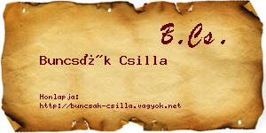 Buncsák Csilla névjegykártya